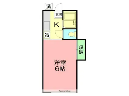 サンハイツ東海A・B(1K/1階)の間取り写真