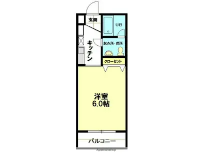 岩本ビル(1K/3階)の間取り写真