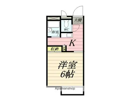 グリーンハイツ(ワンルーム/2階)の間取り写真