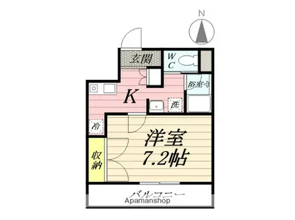 サンサーラ川口(1K/2階)の間取り写真