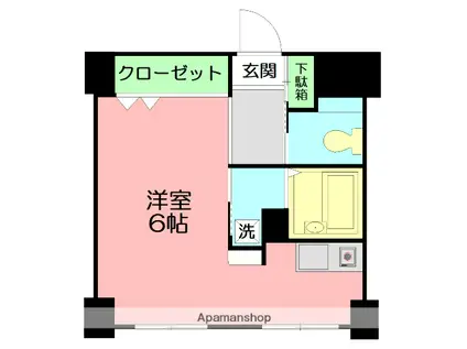 ラフィントール湘南(ワンルーム/3階)の間取り写真