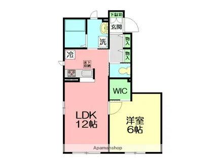 フェリシード湘南台(1LDK/1階)の間取り写真
