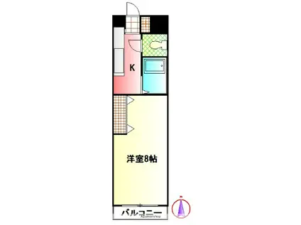 グランドール(1K/2階)の間取り写真