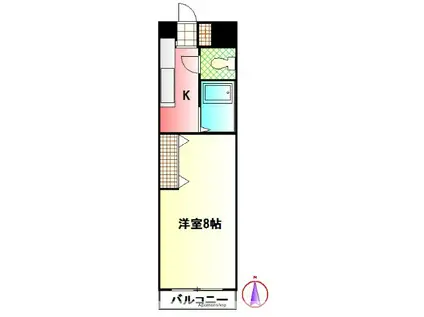 グランドール(1K/3階)の間取り写真