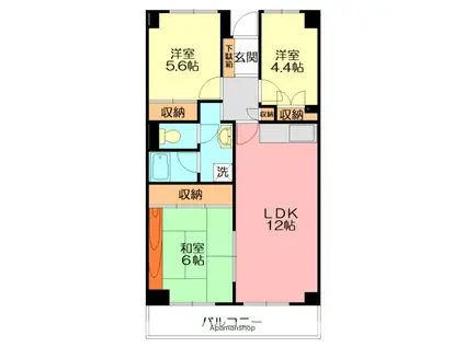 藤和大秦野ハイタウン(3LDK/3階)の間取り写真