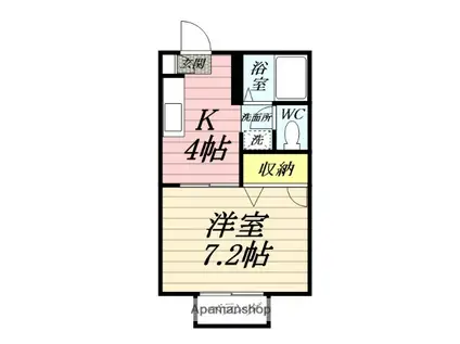 コンフォール・ユウ(1K/2階)の間取り写真