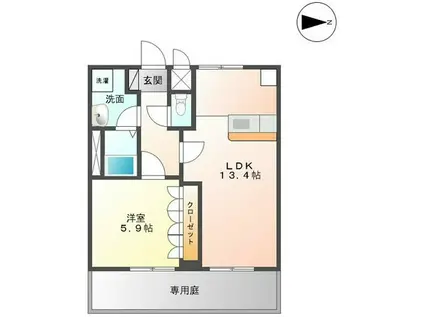 GOD VALLEY(1LDK/2階)の間取り写真