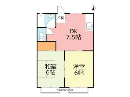 ベイショアパーク(2DK/1階)の間取り写真