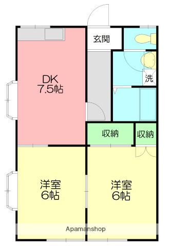 メゾン湘南(2DK/1階)の間取り写真