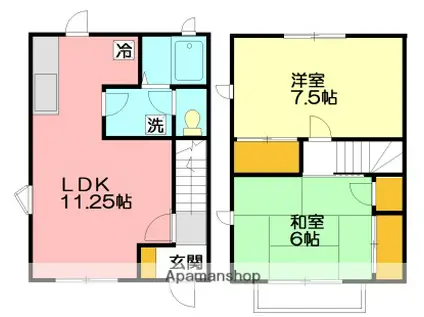 メゾネット三堀(2LDK)の間取り写真