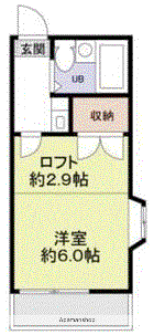 アーク鴨宮(1K/2階)の間取り写真