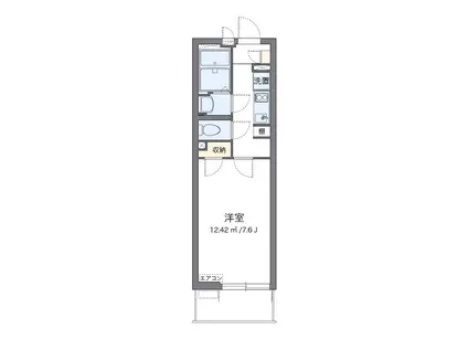 クレイノソラーレ平塚(1K/1階)の間取り写真