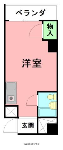 ハピネス杉山(ワンルーム/4階)の間取り写真