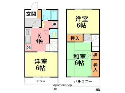 メゾン田中(3K/1階)の間取り写真