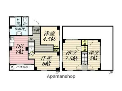 ホープハウス(4DK/2階)の間取り写真