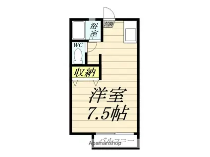 ドリーム湘南(ワンルーム/1階)の間取り写真