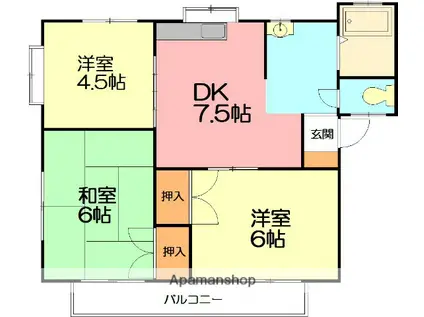 メゾンサンライトⅠ(3DK/2階)の間取り写真
