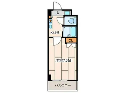 ABITARE海老名(1K/6階)の間取り写真