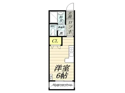 パルフェタムール(ワンルーム/2階)の間取り写真