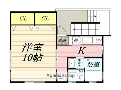 シャトレー茅ヶ崎(1K/3階)の間取り写真