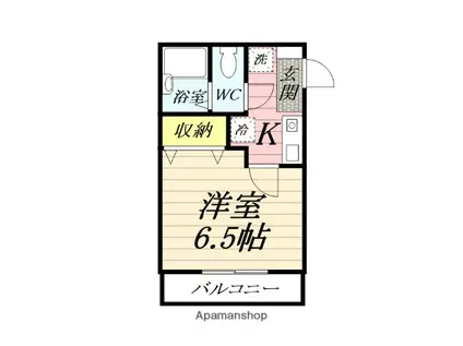 シティパレス鶴間(1K/2階)の間取り写真