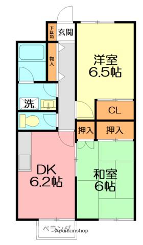 MAISON SAITO(2DK/2階)の間取り写真
