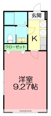 メゾンSK Ⅰ(1K/1階)の間取り写真