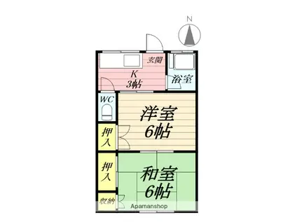 小柳荘(2K/1階)の間取り写真