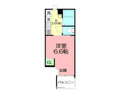 グラスプラス栄町Ⅱ(1K/1階)の間取り写真