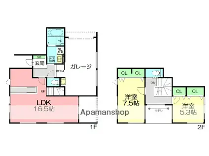 MARRONE(2LDK/1階)の間取り写真