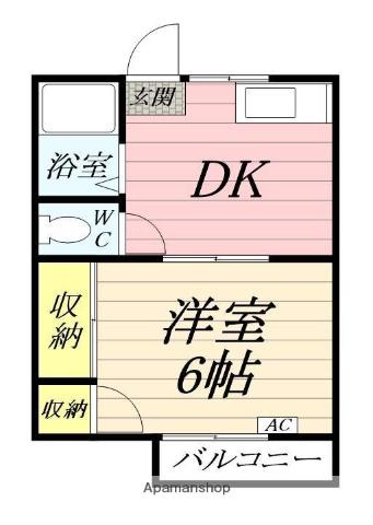 レピュートフルサワ(1K/1階)の間取り写真