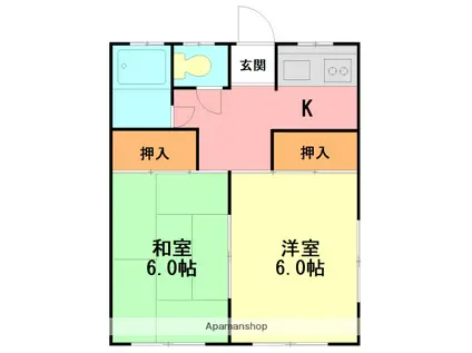 コート カトレア(2K/2階)の間取り写真