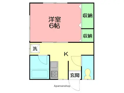 グリーンガーデン(1K/2階)の間取り写真