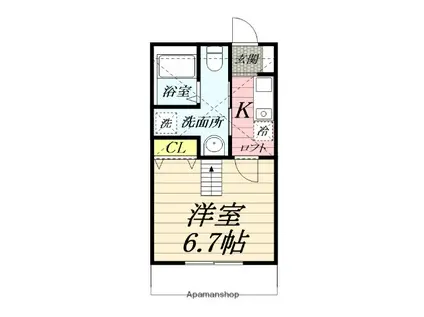 アプローズ湘南Ⅱ(1K/1階)の間取り写真