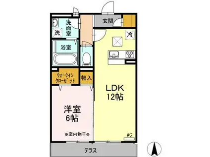 アムール(1LDK/1階)の間取り写真