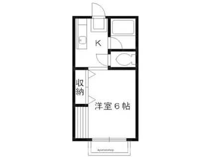 コーポあすなろ(1K/2階)の間取り写真