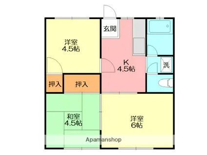 コーポサンフラワー(3K/2階)の間取り写真