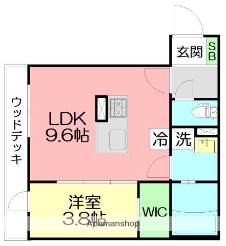 FLEURS DE CERISIER(1LDK/1階)の間取り写真