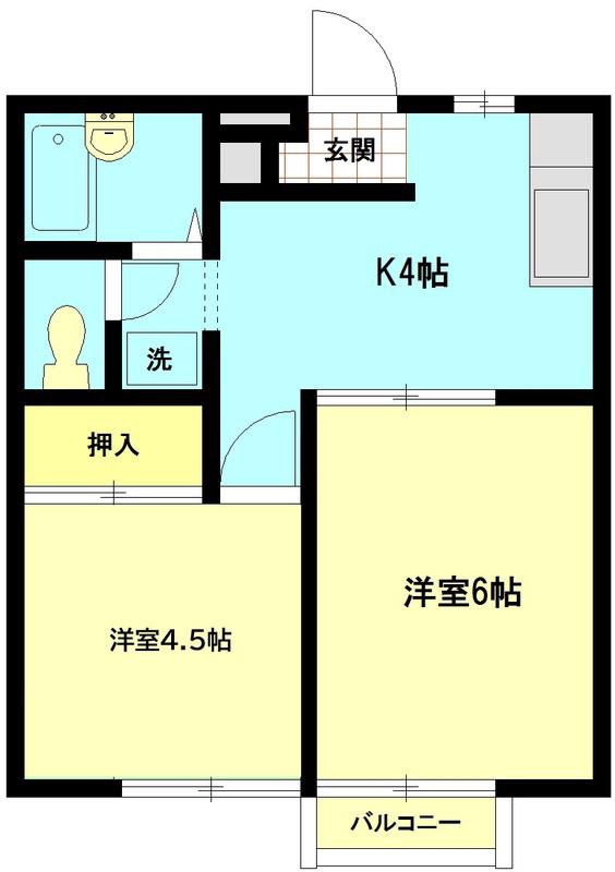 クリドタマナワ(2K/1階)の間取り写真