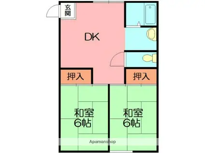 いづみハイツ(2DK/2階)の間取り写真