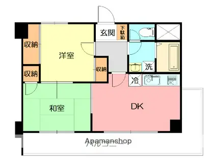 ドミール湘南(2DK/2階)の間取り写真