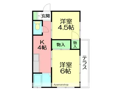 桜井アパート(2K/1階)の間取り写真