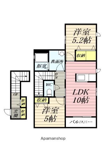 シャーメゾン湘南(2LDK/2階)の間取り写真
