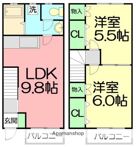 カーサジーリオ(2LDK)の間取り写真