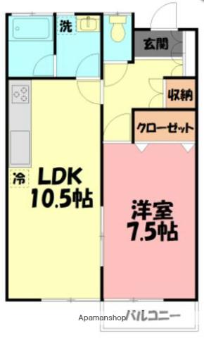 千葉ハイツ(1LDK/2階)の間取り写真
