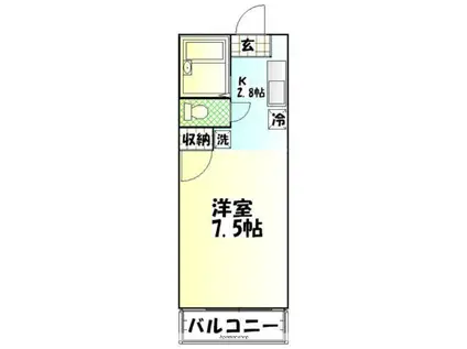 ノバビュー東海(1K/1階)の間取り写真