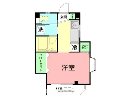 エクセルKMT(1K/2階)の間取り写真