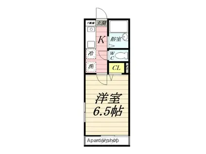 エクレールK花水台(1K/2階)の間取り写真