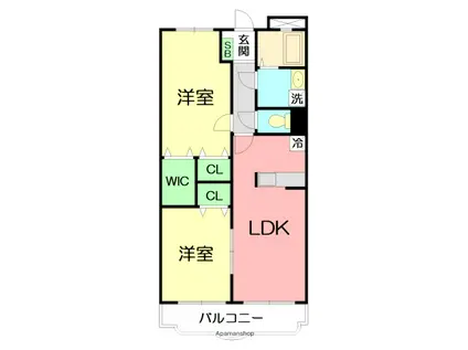 クレベール(2LDK/4階)の間取り写真