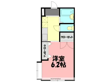 パインウェイブ(1K/1階)の間取り写真